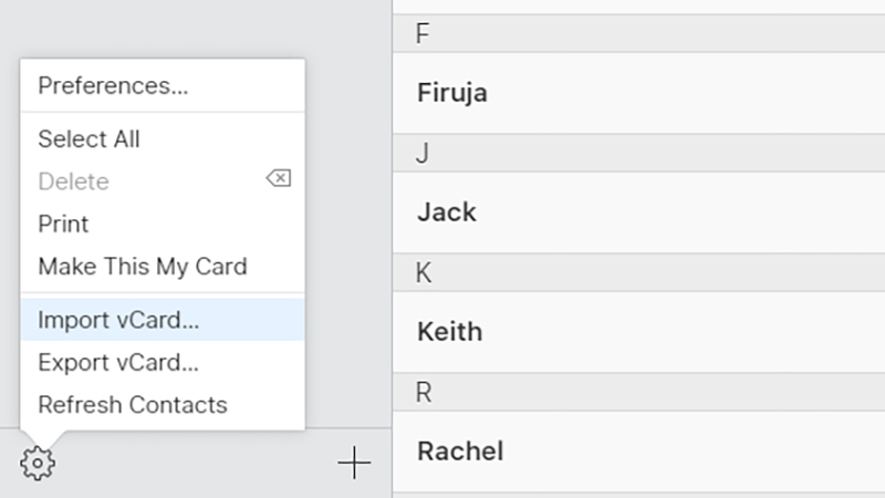 iCloud can accept contacts but not calendars. (Image: Screenshot)